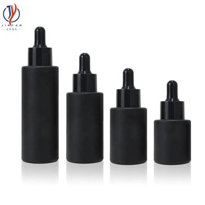 high class 20ml 30ml 40ml 60ml custom print matte color flat shoulder serum essential oil dropper serum glass bottle