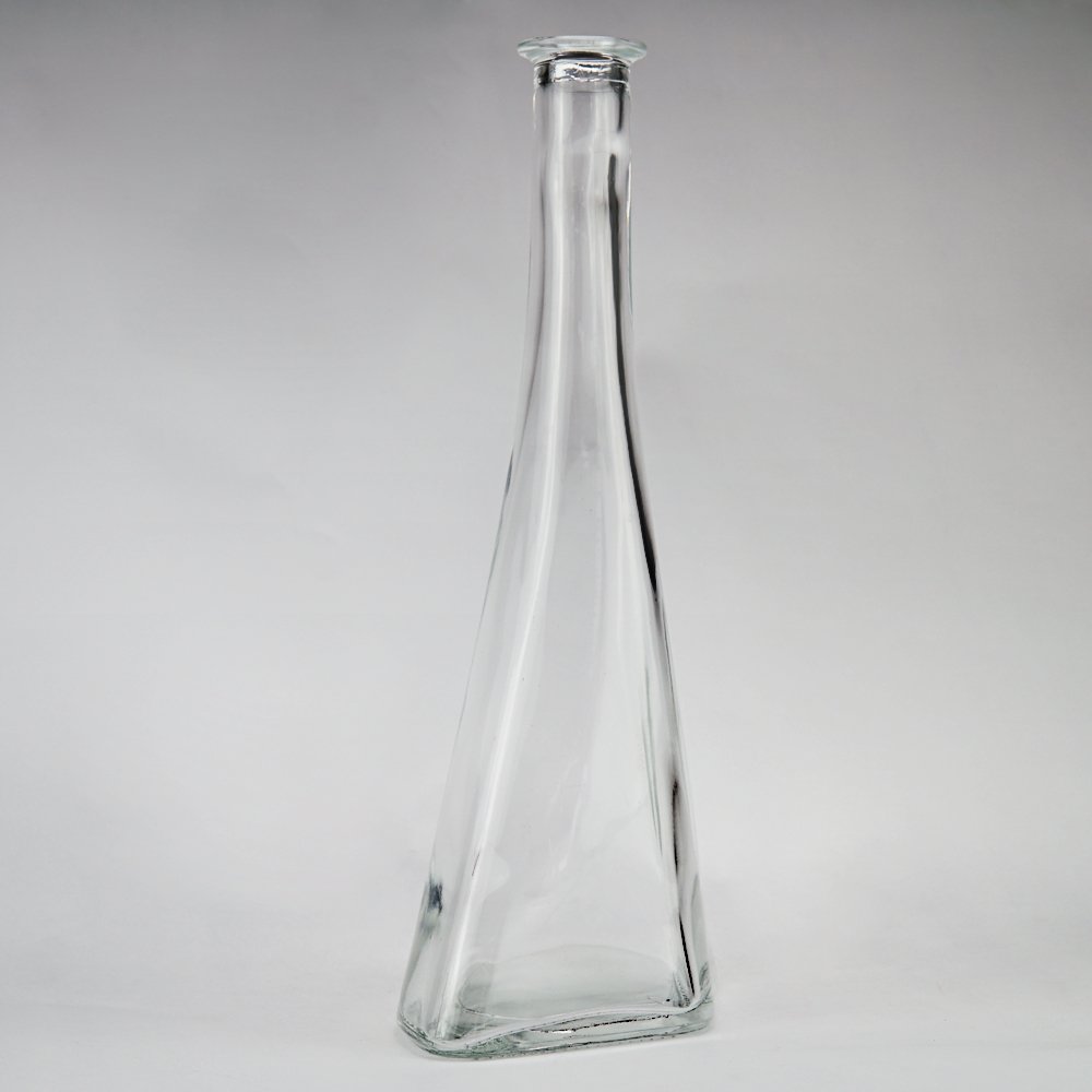 easy hold fashion shape transparent whisky vodka rum brandy wine cork stopper glass bottle