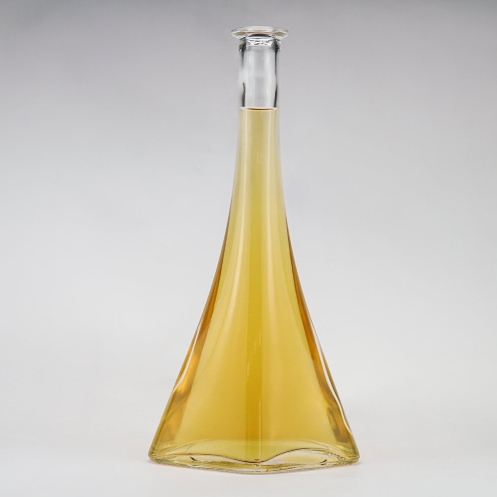 easy hold fashion shape transparent whisky vodka rum brandy wine cork stopper glass bottle
