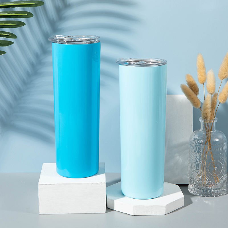 USA Warehouse RTS 20 OZ Straight Tumbler Sublimation Blanks Stainless Steel Mixed Colorful Shinny Insulated Termos Water Bottle