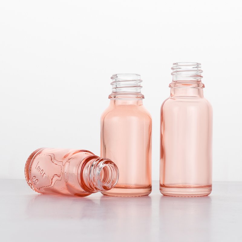 Luxury 0.5oz 1oz 2 oz 10ml 15ml 20ml 30ml 50ml 100ml pink essential oil facial serum glass dropper bottle with rose gold caps