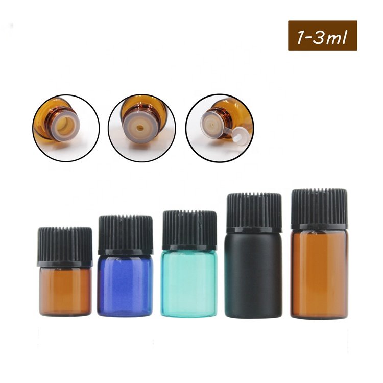China suppliers glass essential oil bottle 1ml 2ml 3ml 5ml empty glass perfume bottles
