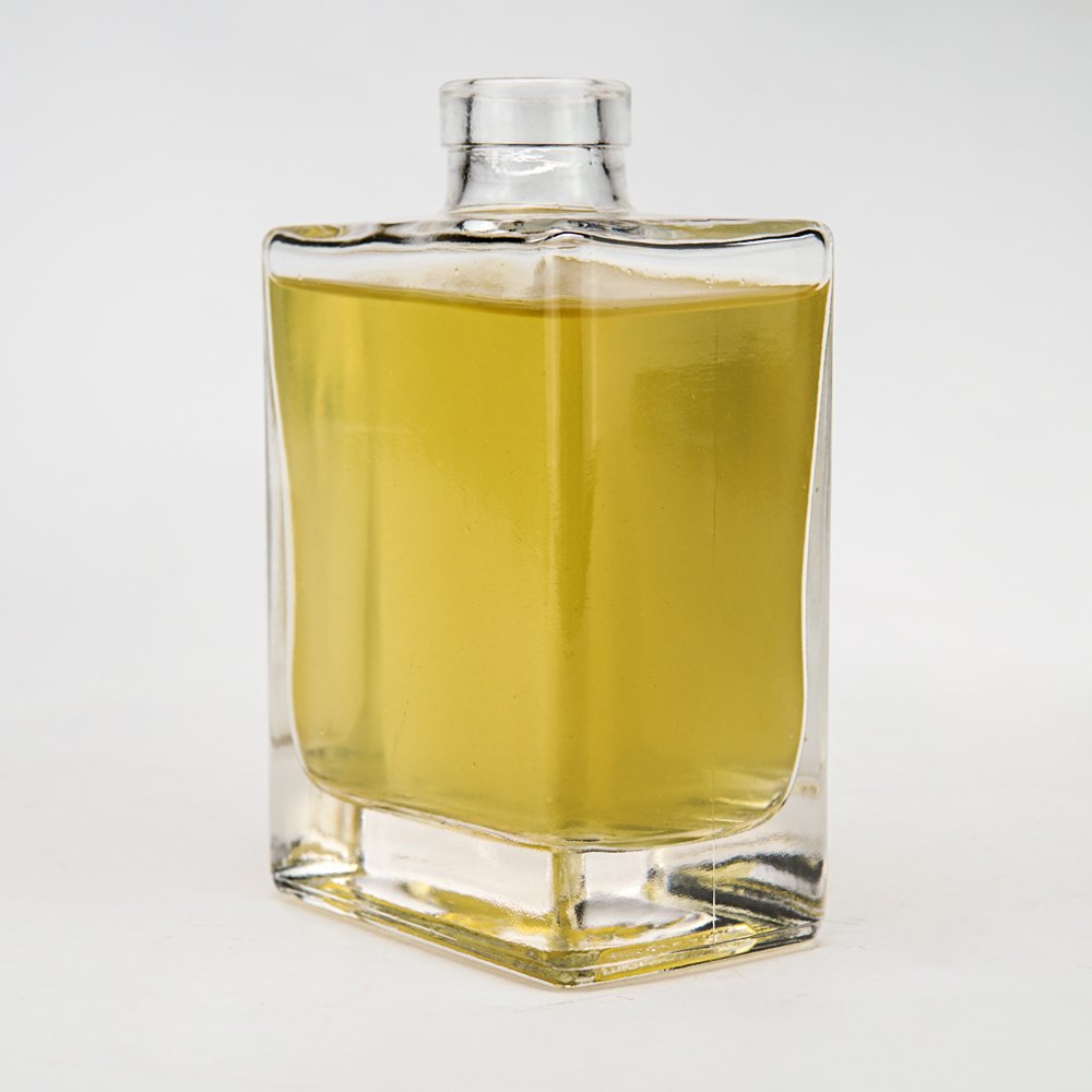 250ml Glass Beverage Bottle Rectangle Transparent Wine Liquor Vodka Bottle