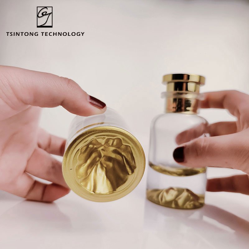 High Quality 30ml 50ml 100ml Luxury Round Yellow Snow Mountain Bottom Cosmetics Packaging Glass Spray Perfume Bottle