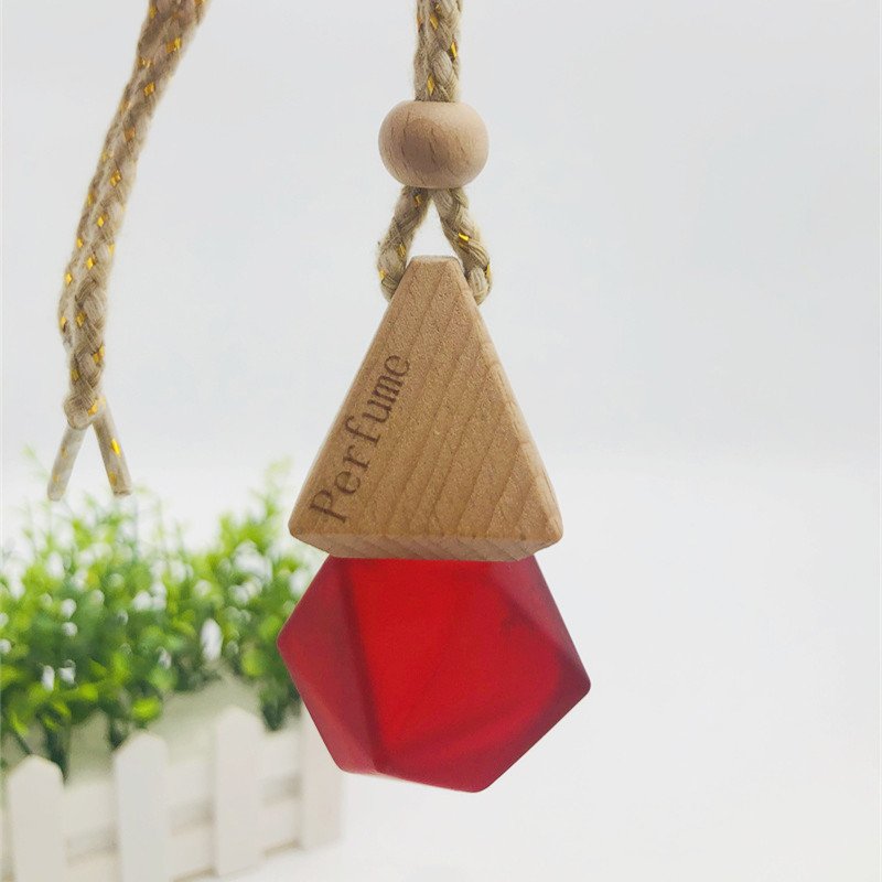 3ml 5ml 8ml 10ml wooden cap glass empty car perfume bottles hanging car air freshener bottle wholesale