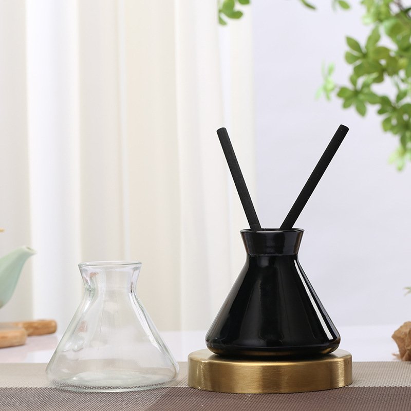 200ml Black White Blue Red Colored Transparent Conic Glass Empty Aromatherapy Perfume Reed Diffuse Glass Bottle