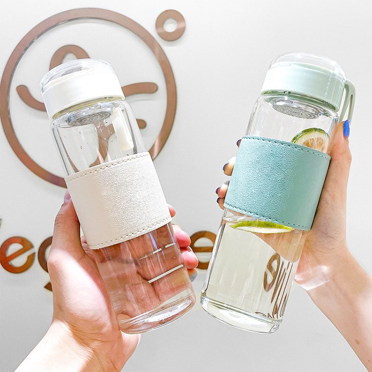Customized Color Simple High-value Portable Anti-scalding Heat Insulation Glass Water Cup