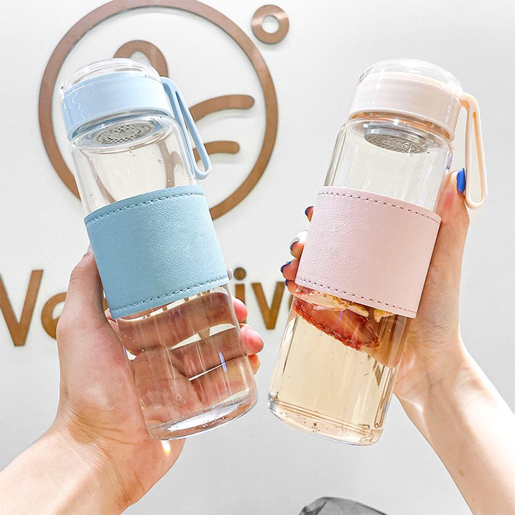 Customized Color Simple High-value Portable Anti-scalding Heat Insulation Glass Water Cup