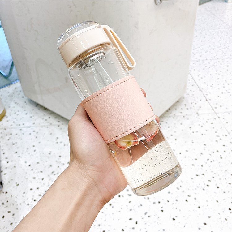 Customized Color Simple High-value Portable Anti-scalding Heat Insulation Glass Water Cup