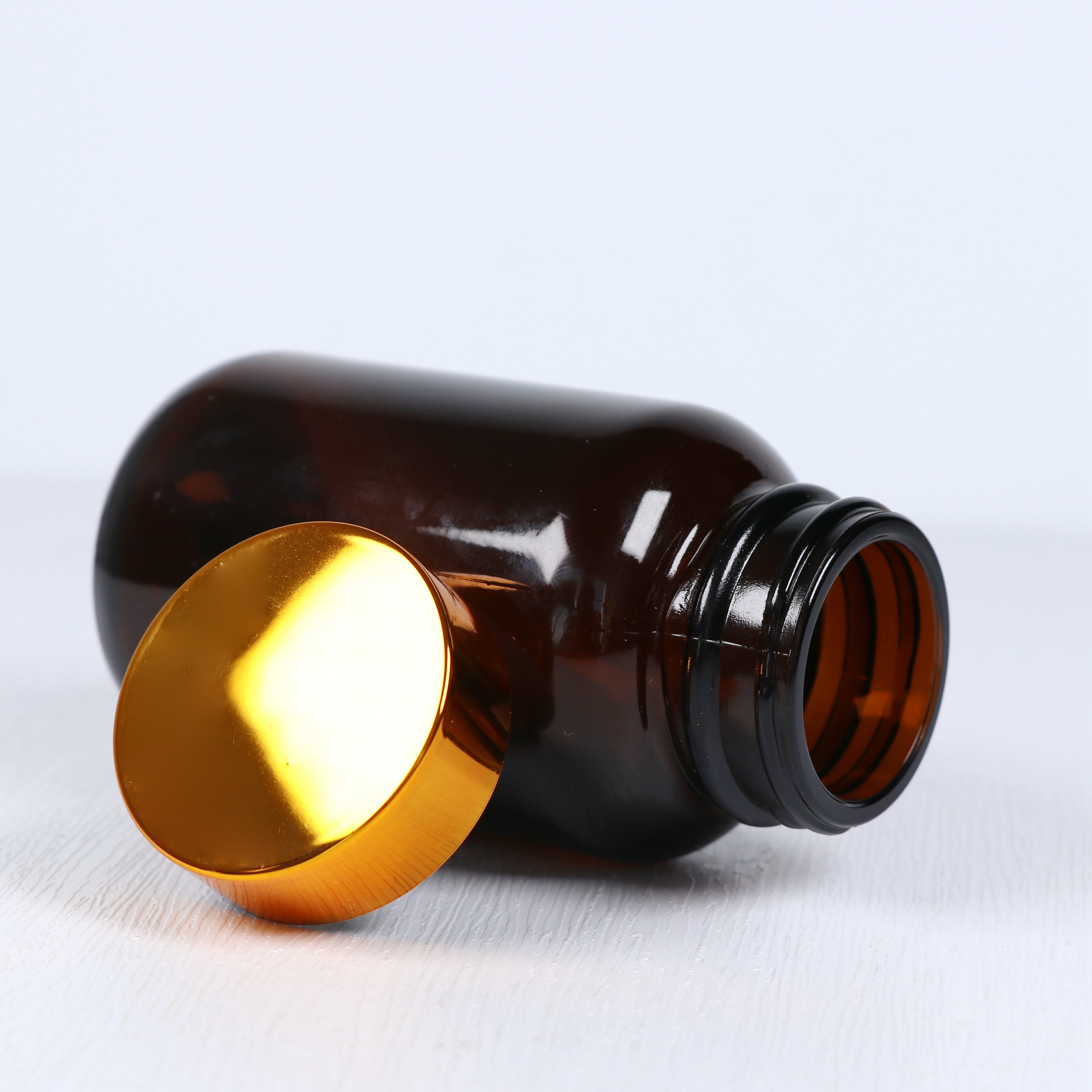 pharmacy capsule container amber glass bottle supplement 100ml health care glass pill bottle
