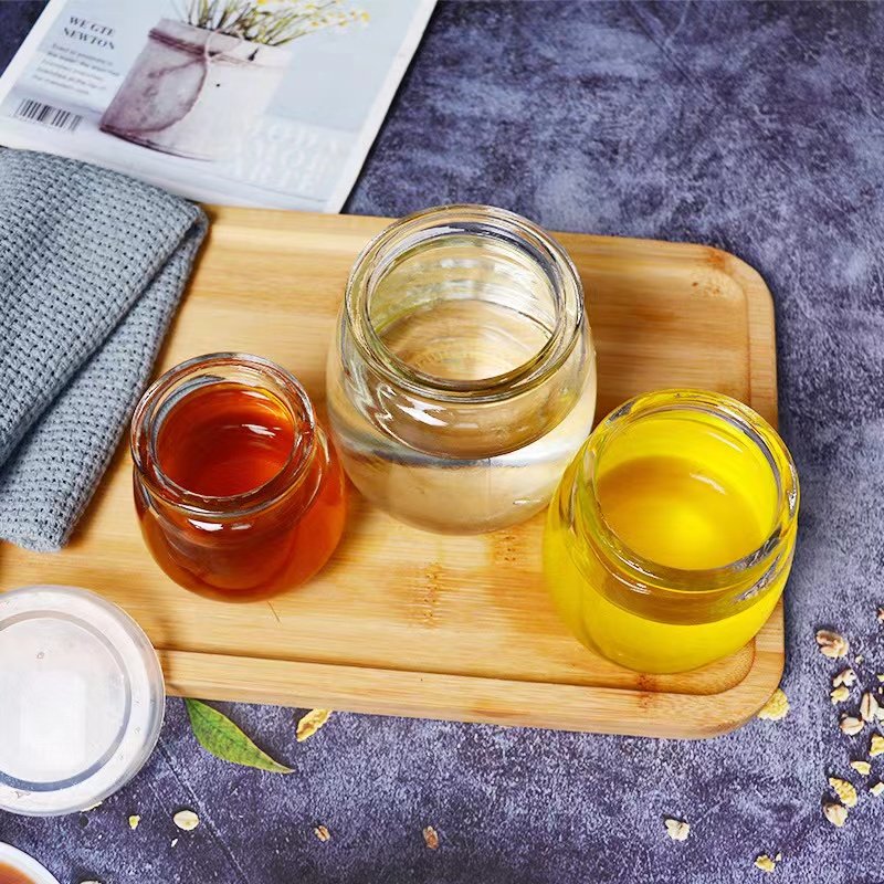 Wide mouth 100ml 200ml 300ml Glass Bottles Glass Jar with Corks for Halloween Decorations