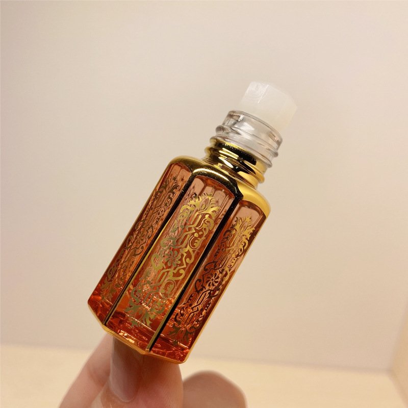 Manufacturers Supply Spiral Sealed Perfume Roller Bottle Electroplating Carved Colored Glass Essential Oil Bottle