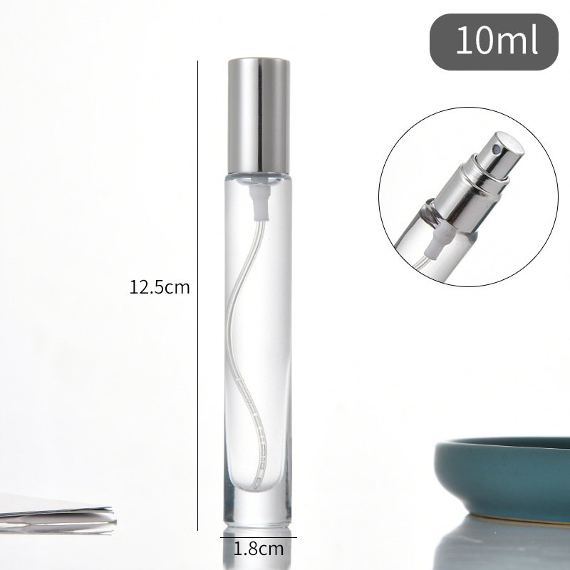 Luxury Thick Bottom 10ml Clear Round Square Refillable Travel Glass Perfume Spray Bottle
