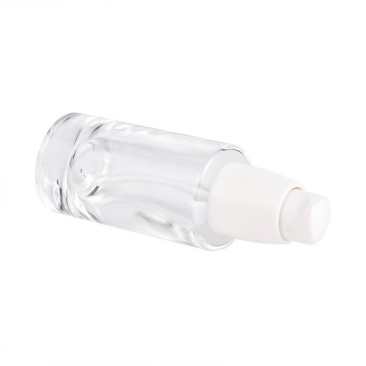 Hot sale empty glass liquid cosmetic container/foundation bottle/cream lotion glass bottle with press pump cap