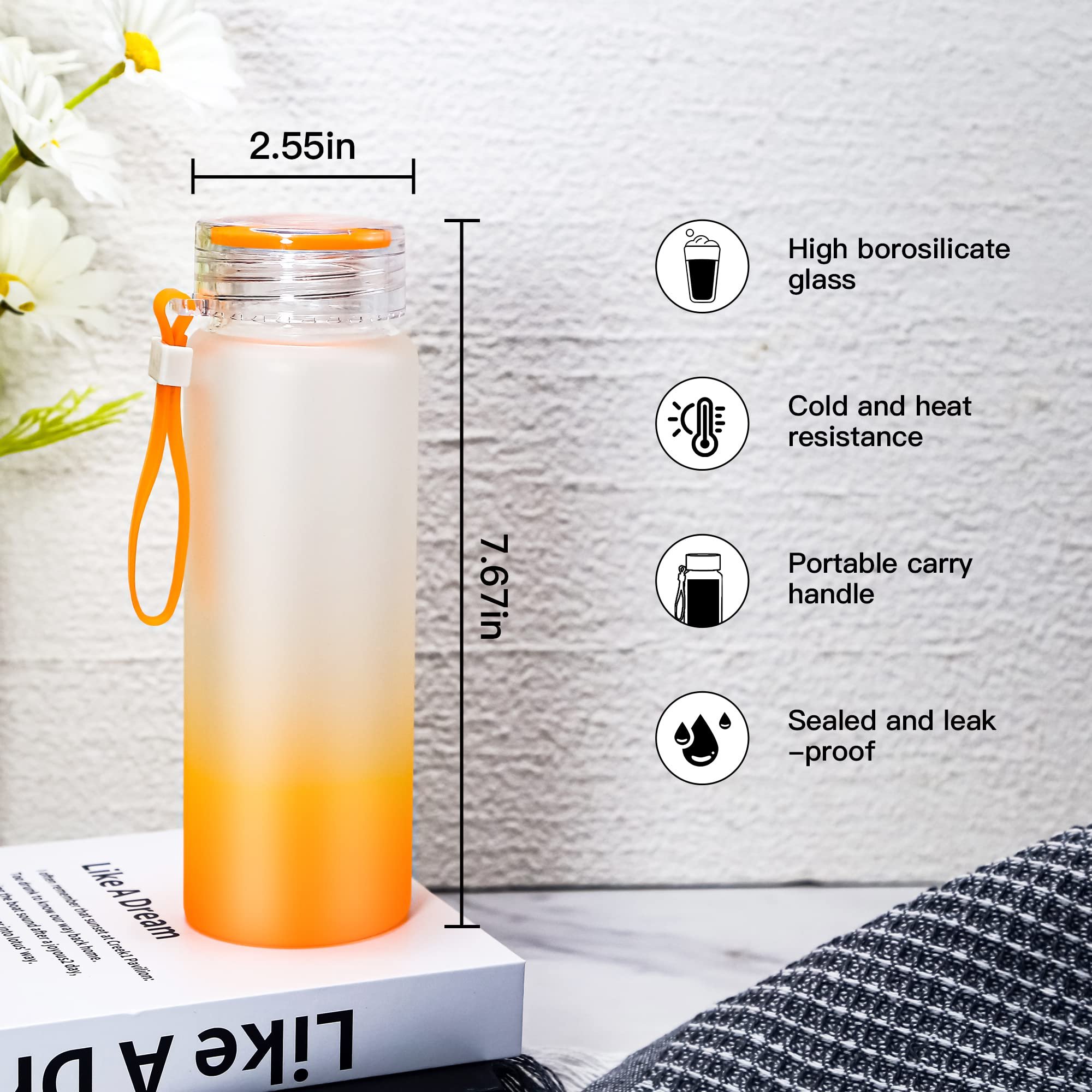 Hot sell factory price 500ml 17oz blanks sublimation glass bottles for hot printing 2024