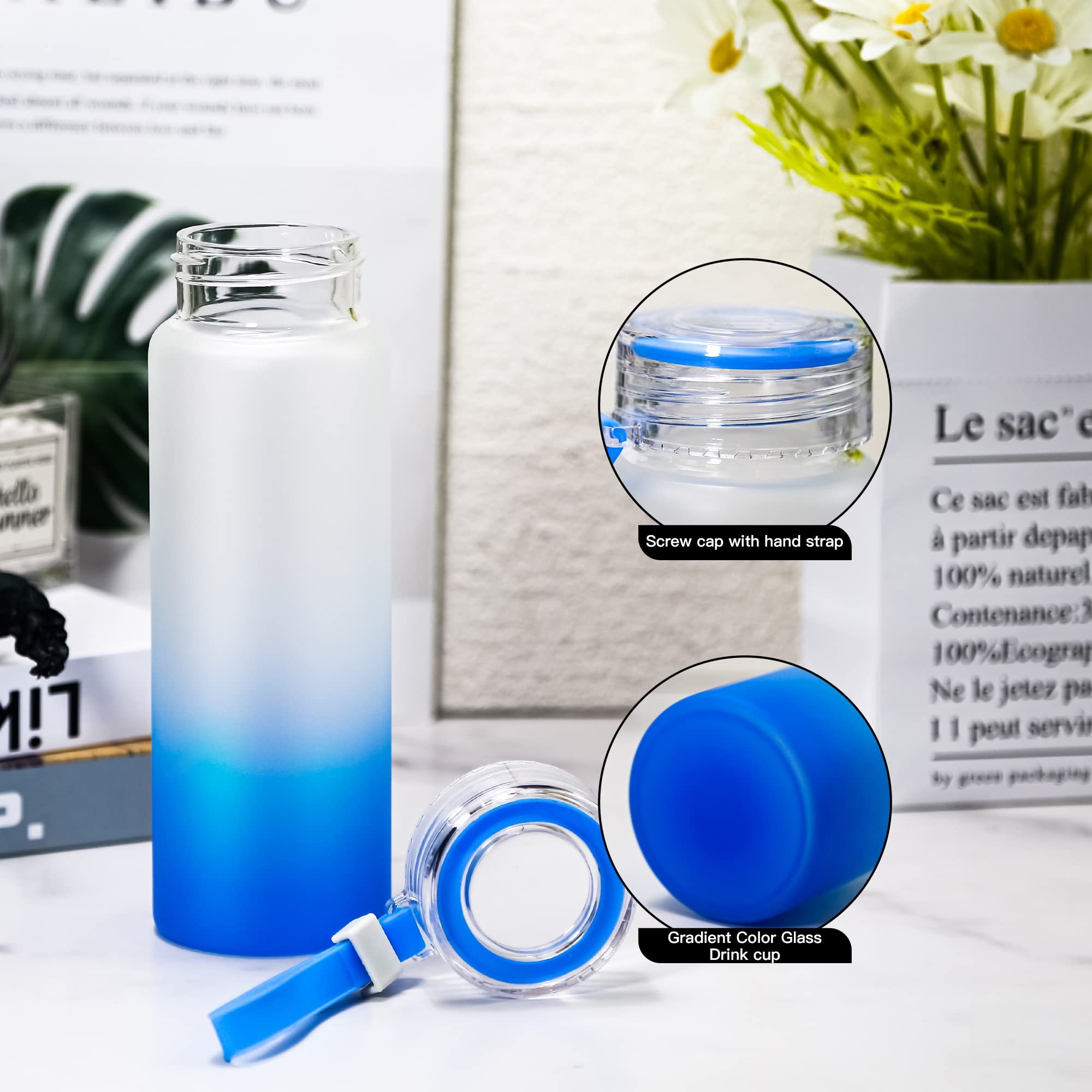 Hot sell factory price 500ml 17oz blanks sublimation glass bottles for hot printing 2024