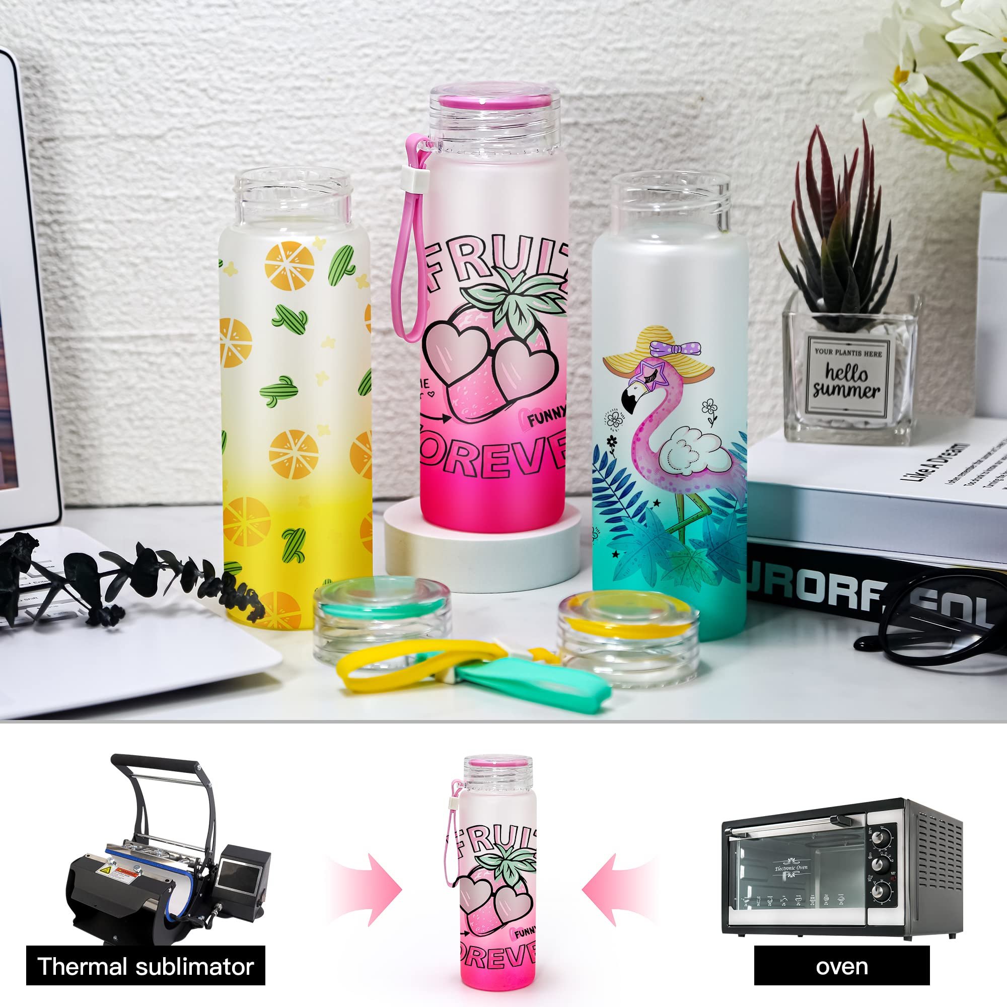 Hot sell factory price 500ml 17oz blanks sublimation glass bottles for hot printing 2024