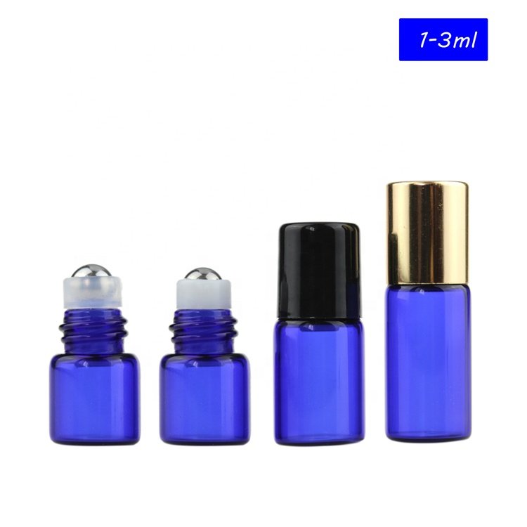 Wholesale mini 1ml 2ml 3ml 5ml glass roll on rollon bottle with metal roller