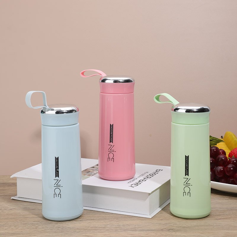 Customized 400ML Double Wall Glass Water Bottle Student Portable Drinking Water Bottle
