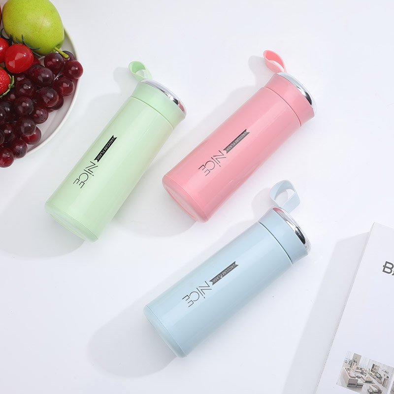 Customized 400ML Double Wall Glass Water Bottle Student Portable Drinking Water Bottle