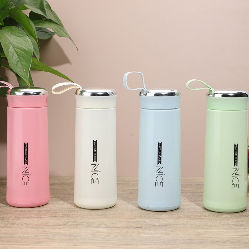 Customized 400ML Double Wall Glass Water Bottle Student Portable Drinking Water Bottle