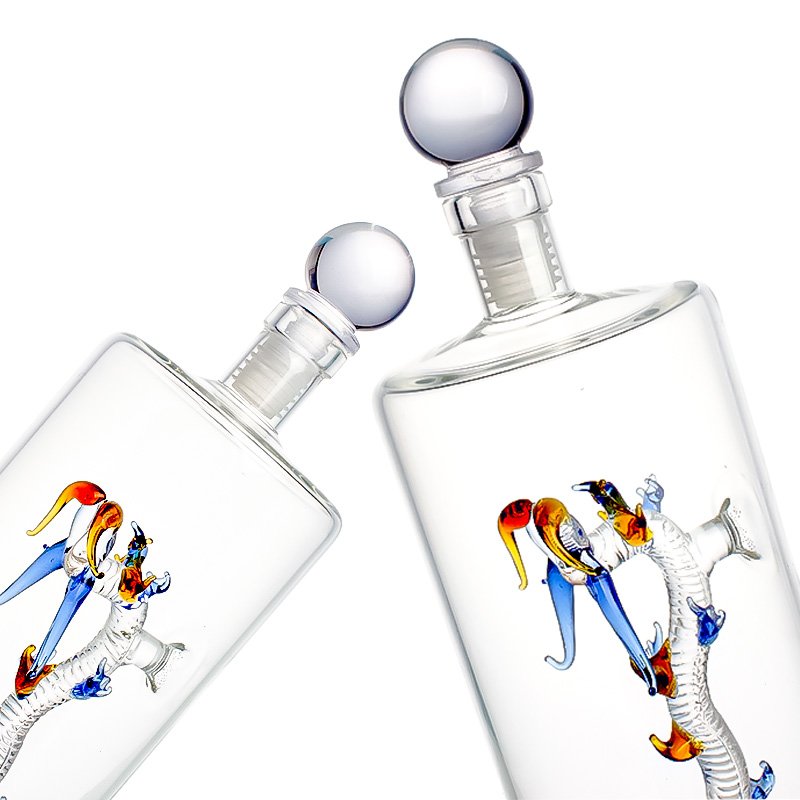 luxury crystal woman shape square new empty guitar shaped 700ml 750ml glass bottle vodka 500ml whisky