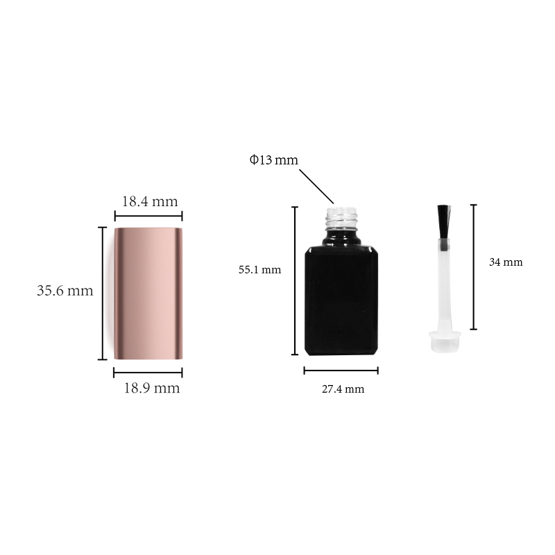 15ml custom design nails accessories art manufacturer empty gel polish glass bottle with brush