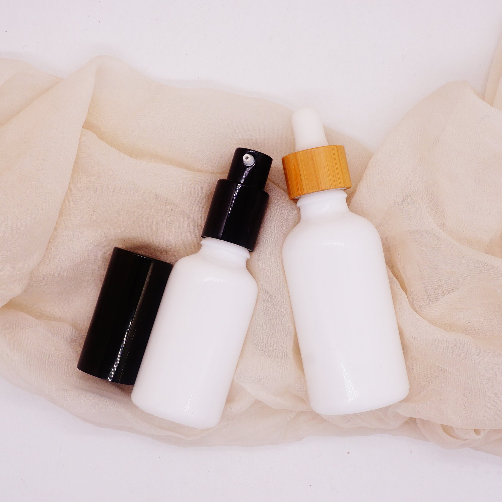 5ml 10ml 20m 30ml white glass dropper bottle with white dropper