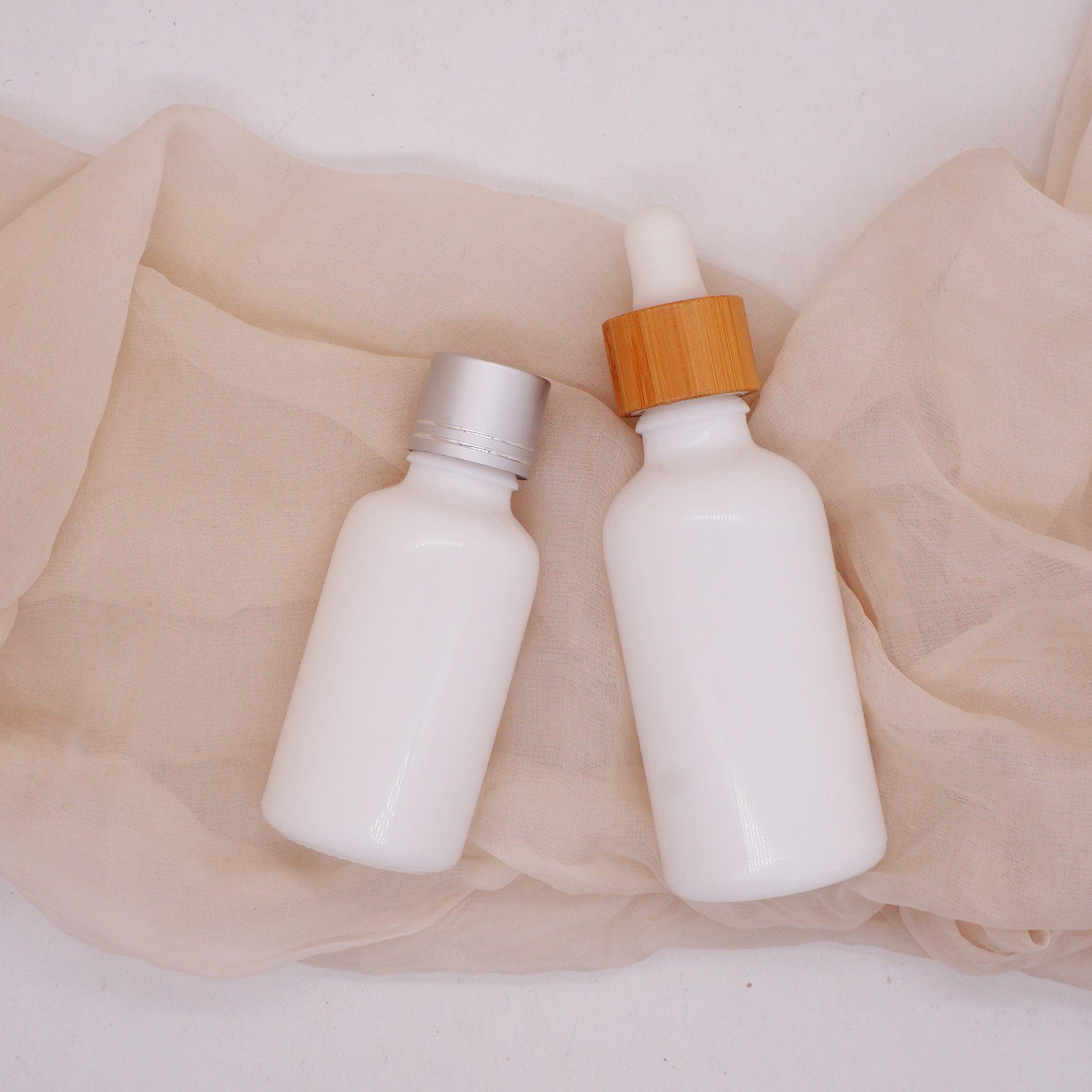 5ml 10ml 20m 30ml white glass dropper bottle with white dropper