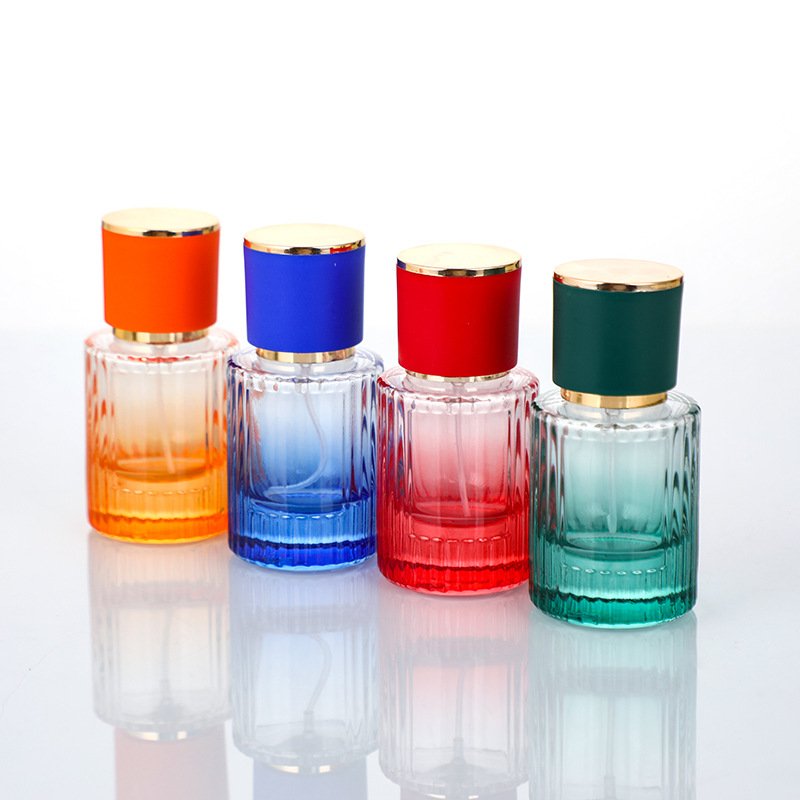 New Design Gradual Colored Glass Perfume Bottle Packaging 30ml 50ml 100ml perfume spray glass bottle