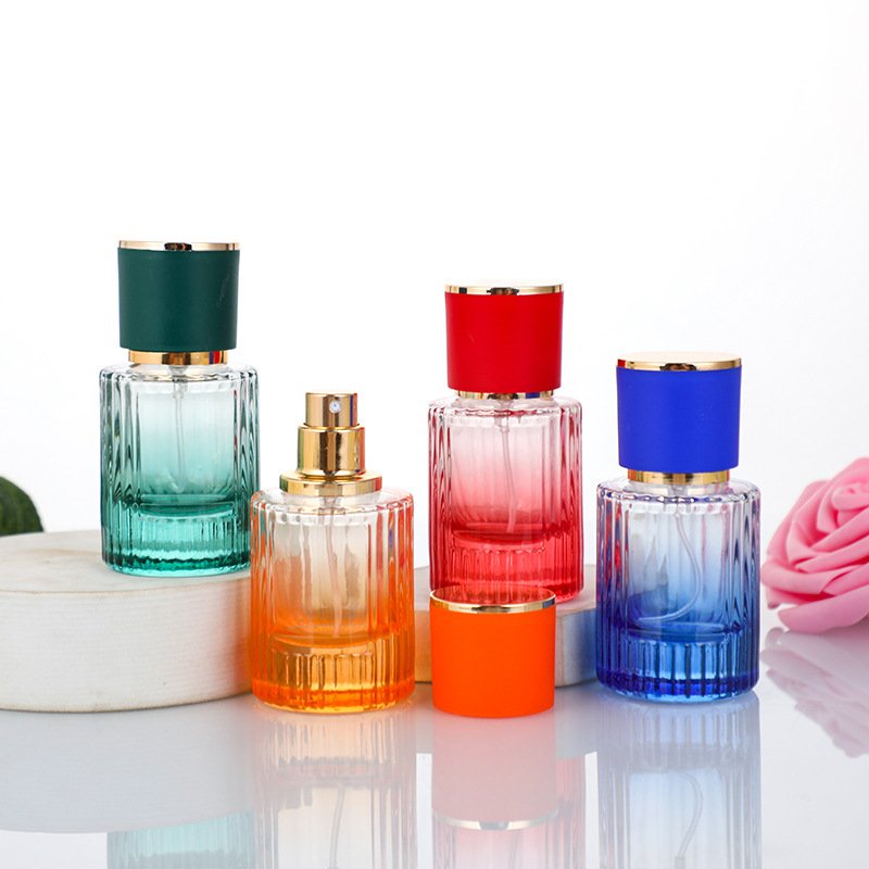 New Design Gradual Colored Glass Perfume Bottle Packaging 30ml 50ml 100ml perfume spray glass bottle