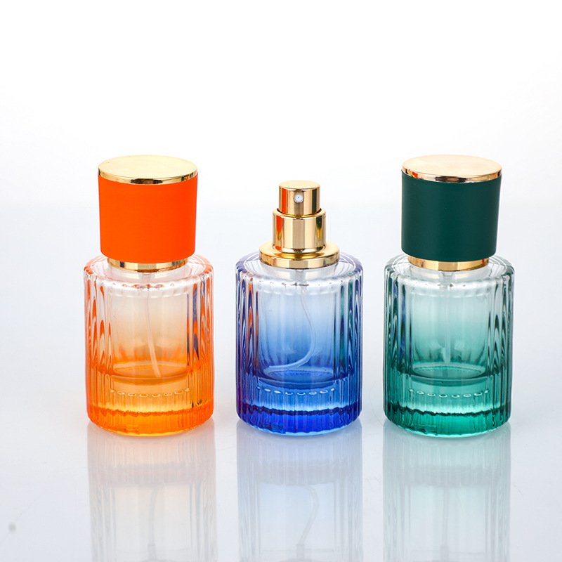 New Design Gradual Colored Glass Perfume Bottle Packaging 30ml 50ml 100ml perfume spray glass bottle