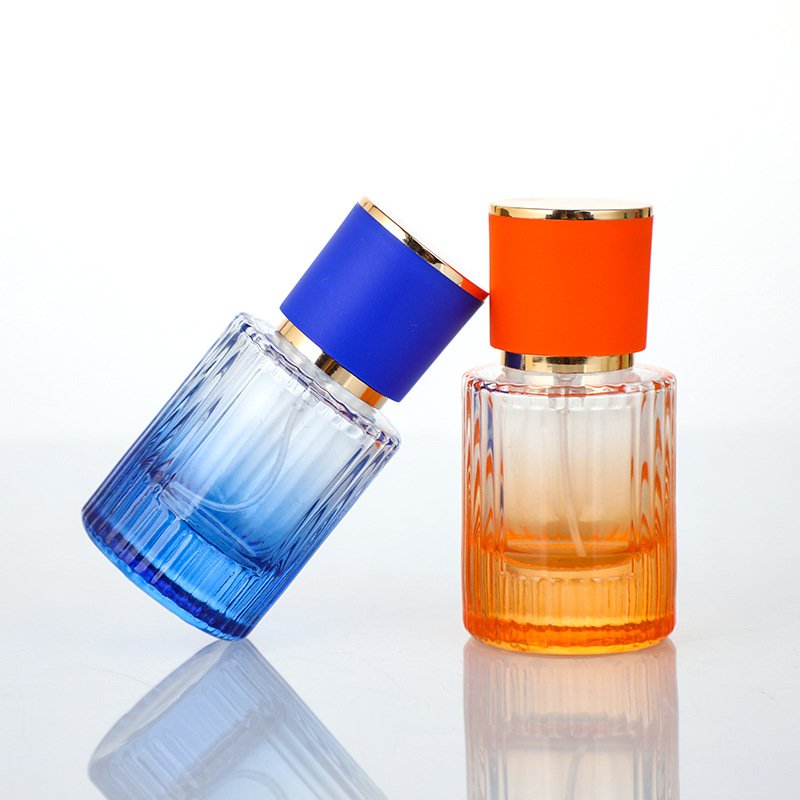 New Design Gradual Colored Glass Perfume Bottle Packaging 30ml 50ml 100ml perfume spray glass bottle