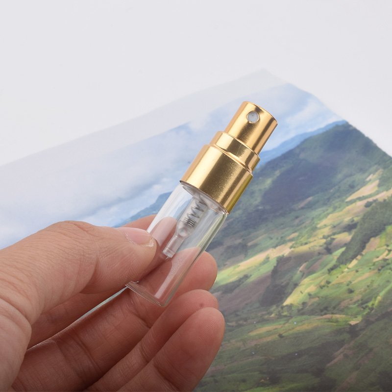 Mini Perfume Atomizer Glass Spray Vials Empty Refillable Glass Tubular Spray Perfume Bottles 2ML