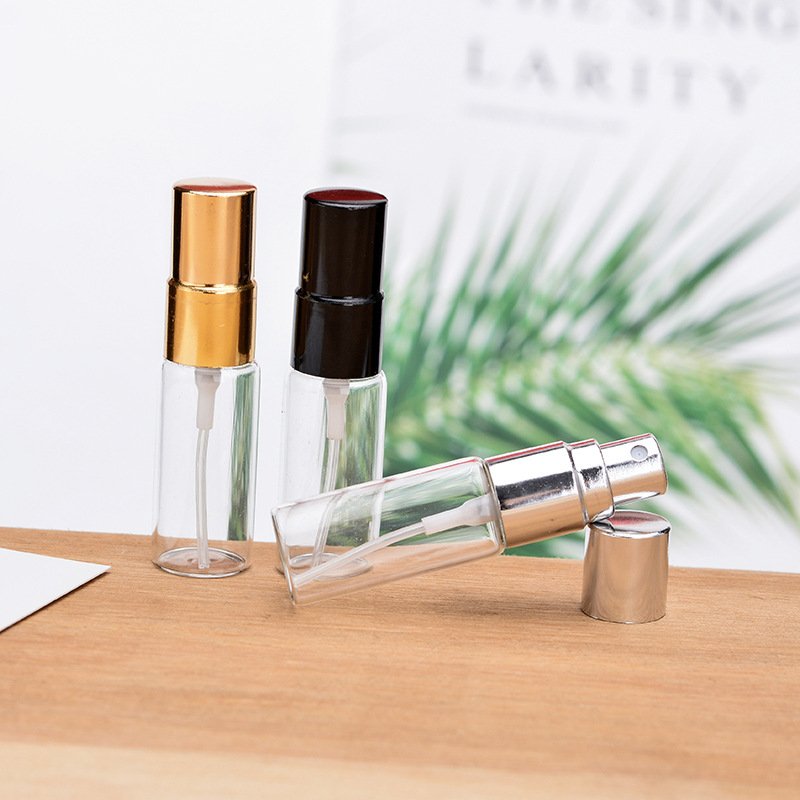 Mini Perfume Atomizer Glass Spray Vials Empty Refillable Glass Tubular Spray Perfume Bottles 2ML