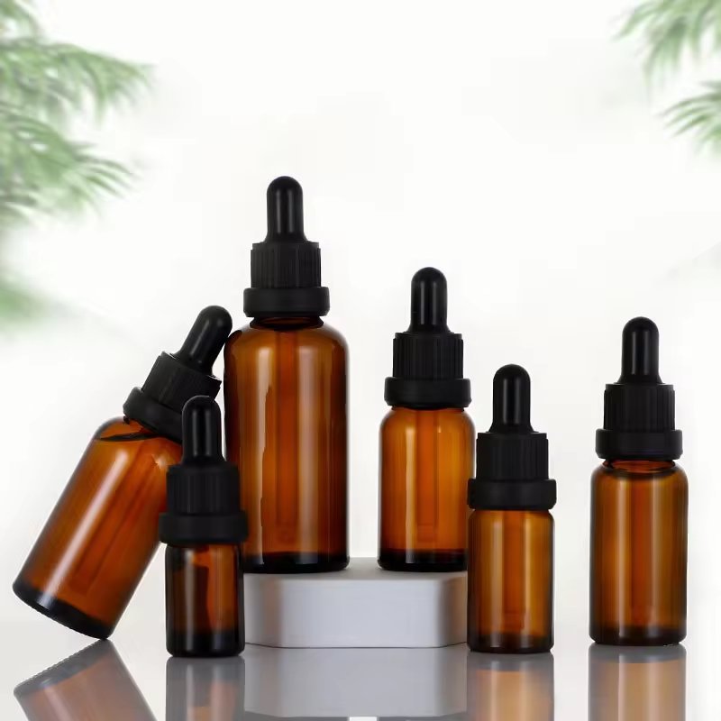 Wholesale 5ml 10ml 15ml 30ml 50ml Amber Glass Bottle Dropper Essential Oils Bottle