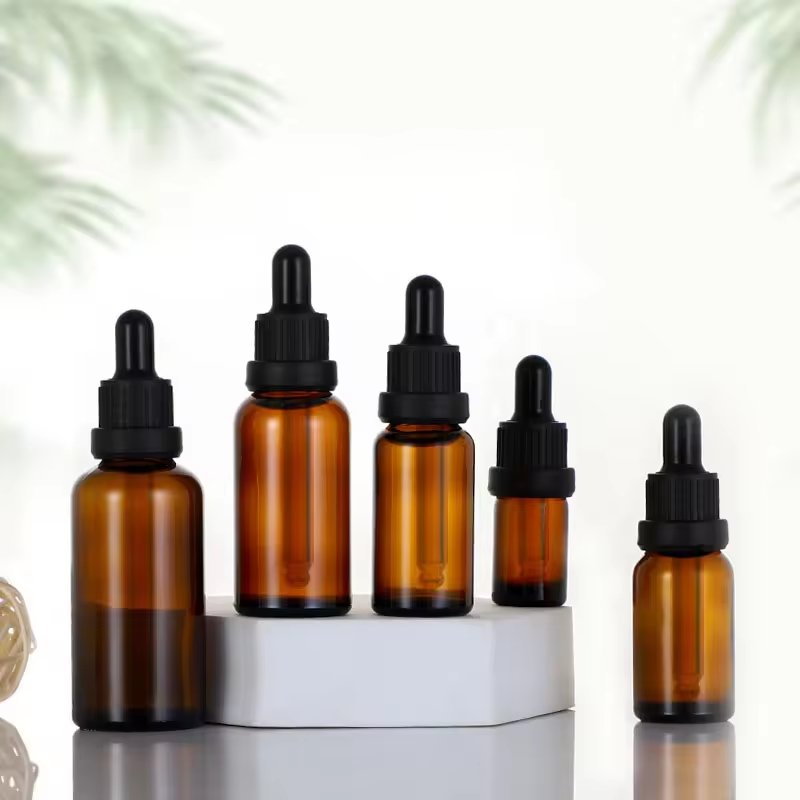 Wholesale 5ml 10ml 15ml 30ml 50ml Amber Glass Bottle Dropper Essential Oils Bottle