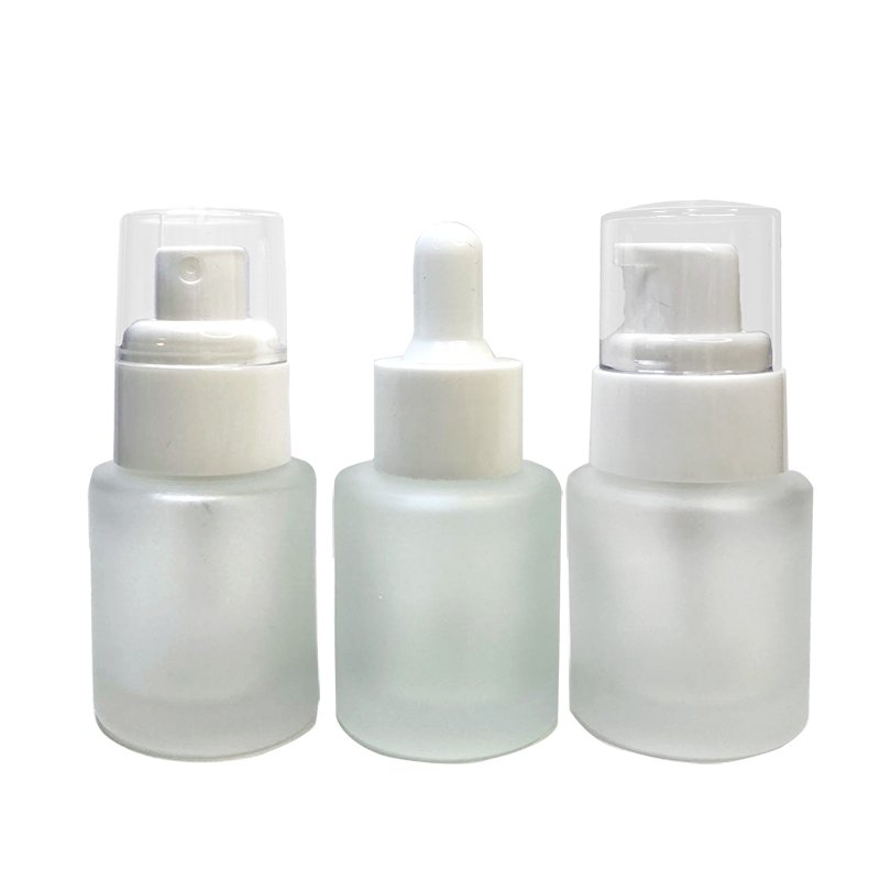 5ml essential oil serum flat shoulder frosted clear glass dropper bottle with pipette