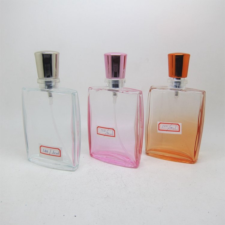 50ml 60ml Factory cheap price empty modern design square perfume glass bottle with golden pump