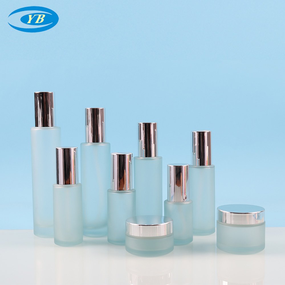 20ml-120ml cosmetic glass bottle set glass jar skin care cream lotion bottle wholesale
