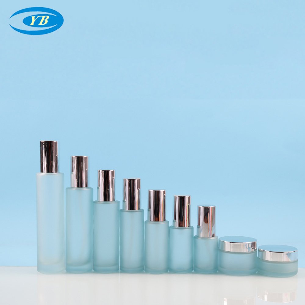 20ml-120ml cosmetic glass bottle set glass jar skin care cream lotion bottle wholesale