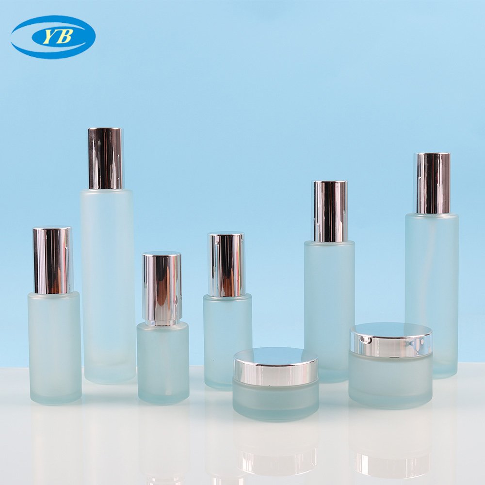 20ml-120ml cosmetic glass bottle set glass jar skin care cream lotion bottle wholesale