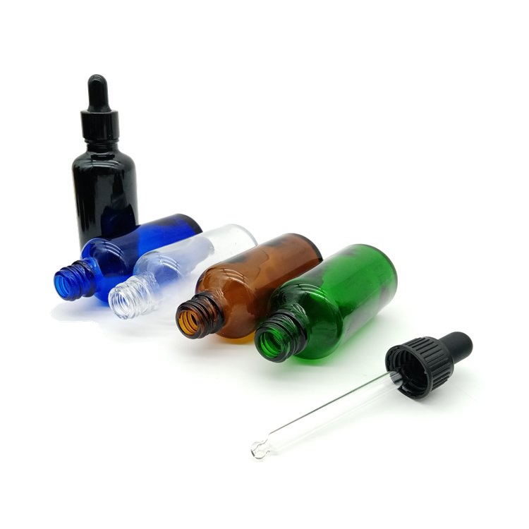 Essential Oil Bottle 5ml 10ml 15ml 20ml 30ml 50ml 100ml Frosted Serum Blue Green Black Clear Amber Round Glass Dropper Bottle