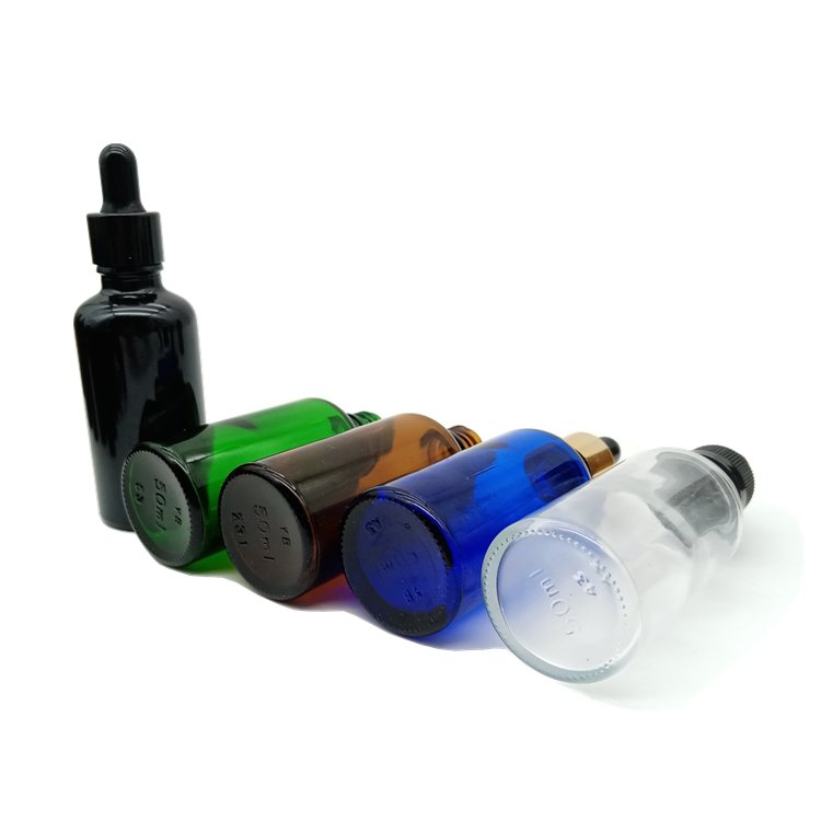 Essential Oil Bottle 5ml 10ml 15ml 20ml 30ml 50ml 100ml Frosted Serum Blue Green Black Clear Amber Round Glass Dropper Bottle