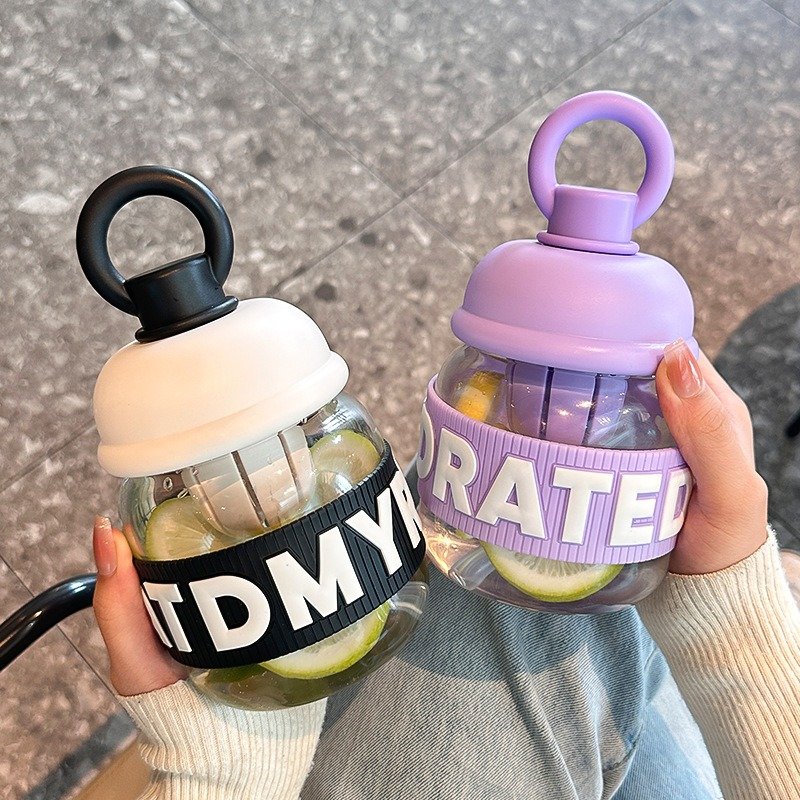 New Portable Water Clear Plastic Cups Summer Outdoor Sports Bottle Glass Bottle For Student Children With Fashion Style