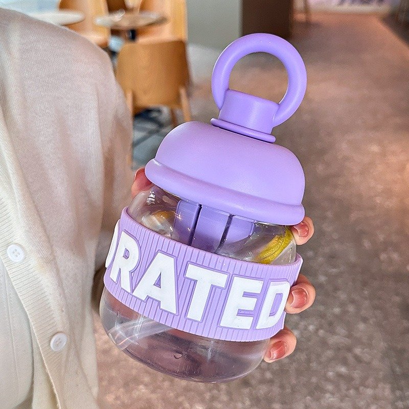 New Portable Water Clear Plastic Cups Summer Outdoor Sports Bottle Glass Bottle For Student Children With Fashion Style