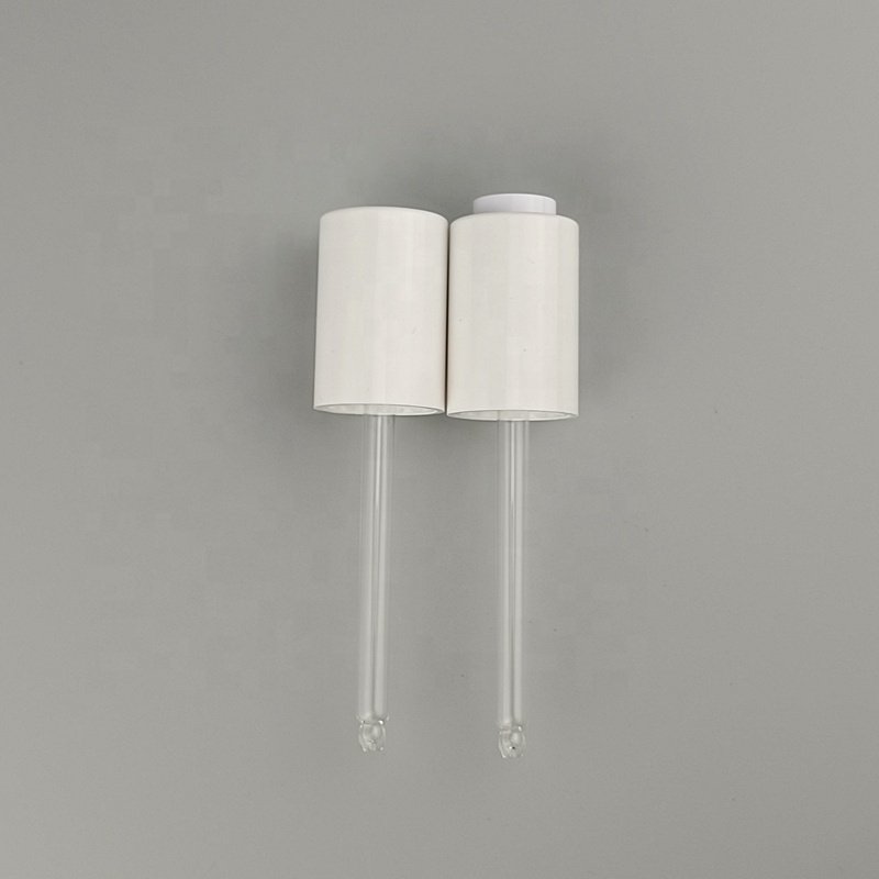 Rotation button press dropper bottle 30 ml clear glass bottle cosmetic dropper serum bottle with 18 mm white dropper
