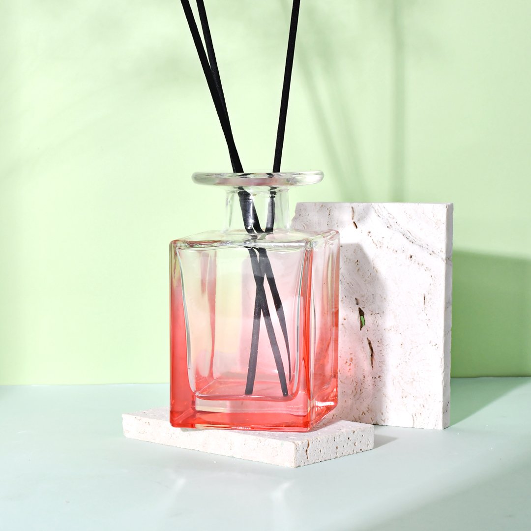 Custom Square Packing Glass Bottle Perfume Essential Oil Reed Aroma Reed Diffuser Sets Fragrance Scented Diffuser For Home