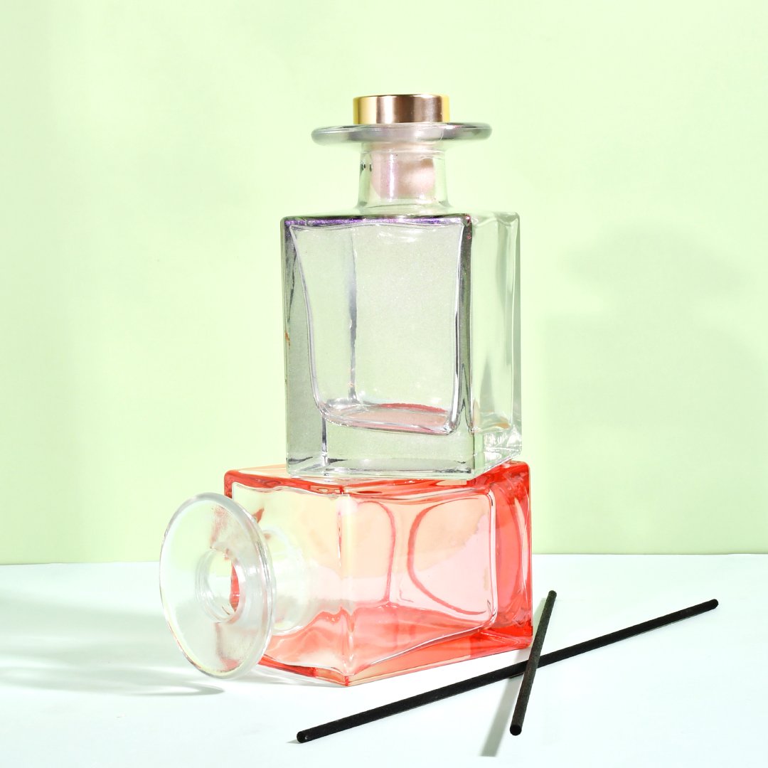 Custom Square Packing Glass Bottle Perfume Essential Oil Reed Aroma Reed Diffuser Sets Fragrance Scented Diffuser For Home