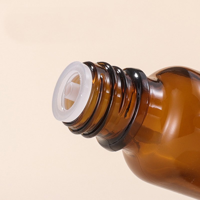 Customized Logo 5ml/10ml/15ml/20ml/30ml/50ml/100ml Essential Oil Cosmetic Amber Glass Bottle With Long Inner Plug